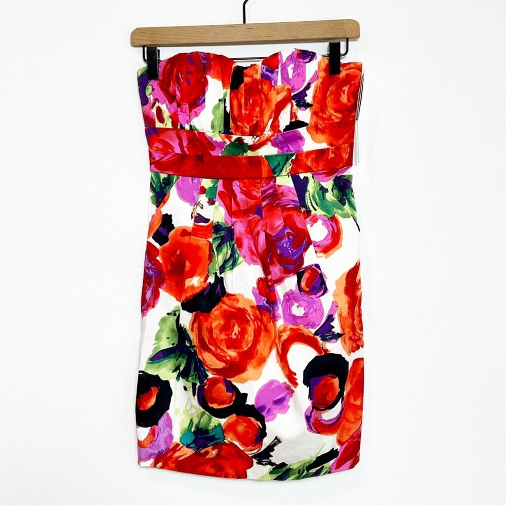 XOXO FLORAL RED MULTICOLOR PRINT MINI WOMEN DRESS BRAND NEW